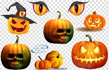 Halloween , pumpkin Halloween figurines transparent background PNG clipart