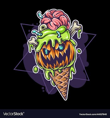 halloween pumpkin ice cream artwork for halloween