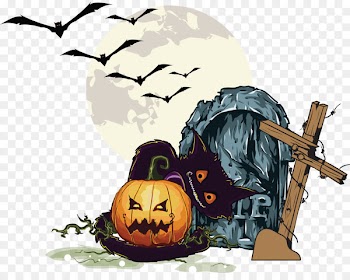 Halloween Pumpkin Jack-o-lantern Clip art - Cemetery Halloween pumpkin 