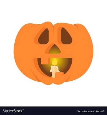 Halloween pumpkin with a candle inside vector image