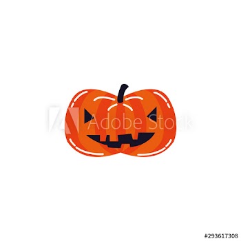 halloween pumpkin with face icon