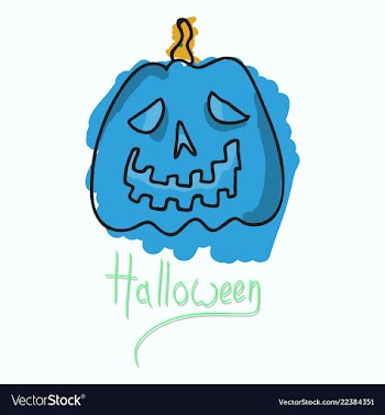 Halloween pumpkin with face on dark background vector image