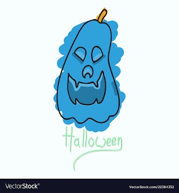 Halloween pumpkin with face on dark background vector image