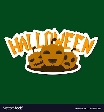 Halloween pumpkin with face on dark background vector image