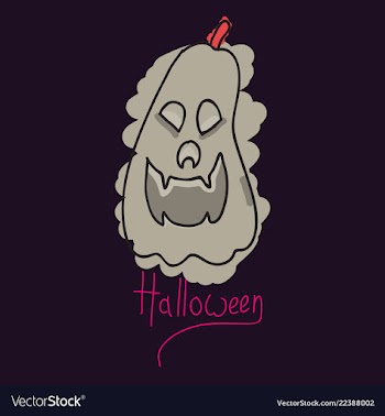 Halloween pumpkin with face on dark background vector image