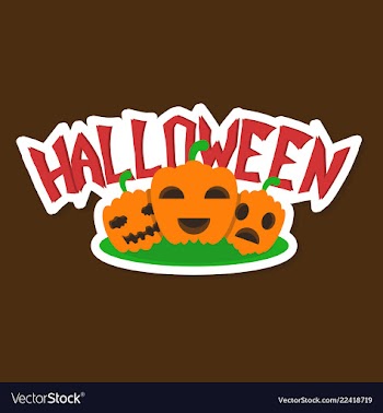 Halloween pumpkin with face on dark background vector image