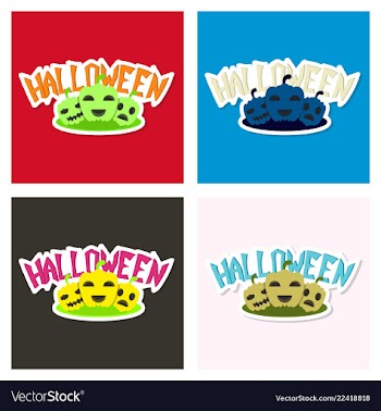 Halloween pumpkin with face on dark background vector image