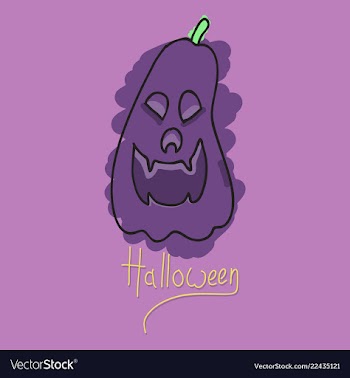 Halloween pumpkin with face on dark background vector image