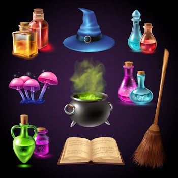 Halloween realistic set Free Vector