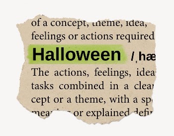 Halloween ripped dictionary, editable word | Free PSD - rawpixel
