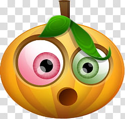 Halloween, round orange and green fruit illustration transparent background PNG clipart