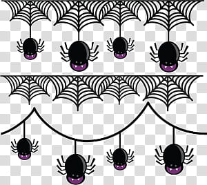 Halloween s, eight black ladybug illustration transparent background PNG clipart