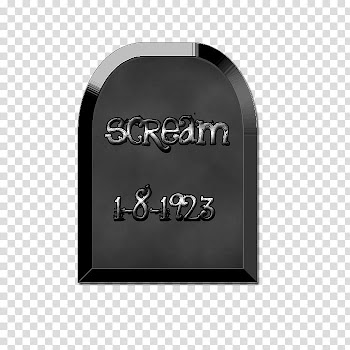 Halloween s, gray tomb with scream text transparent background PNG clipart