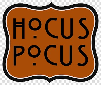 Halloween S, Hocus Pocus text on brown background transparent background PNG clipart