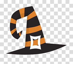 Halloween s, orange and black witch hat transparent background PNG clipart