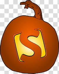Halloween s, orange pumpkin with S print transparent background PNG clipart