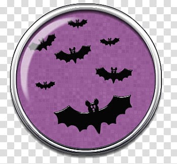 Halloween s, round purple bat print illustration transparent background PNG clipart