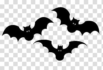 Halloween s, three bat illustration transparent background PNG clipart