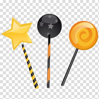 Halloween s, three lollipops transparent background PNG clipart