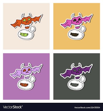 Halloween scary faces art celebration vector image