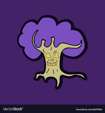 Halloween scary trees vector image