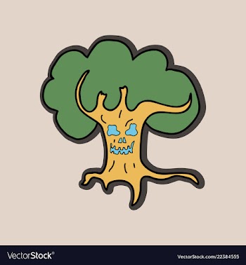 Halloween scary trees vector image