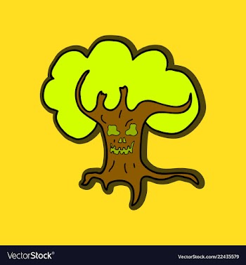 Halloween scary trees vector image