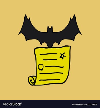 Halloween scene cute bat flying poster or card vector image