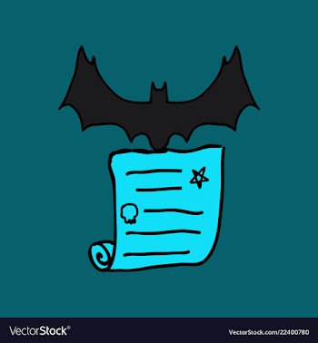 Halloween scene cute bat flying poster or card vector image