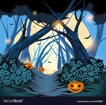 Halloween scene vector image
