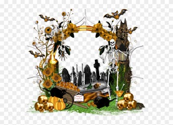 Halloween Scrapbooking Paper Paintshop Pro - Halloween Cluster Frame Png