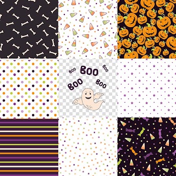 Halloween seamless background material transparent background PNG clipart