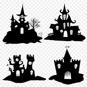 Halloween Silhouette Icon - Halloween house 