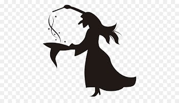 Halloween Silhouette witch Drawing - witch vector 