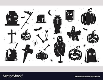 halloween silhouettes one colour set