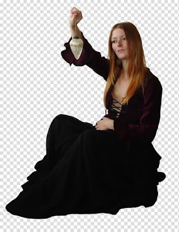 Halloween , sitting woman holding glass ornament transparent background PNG clipart