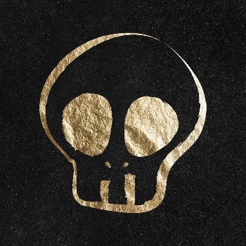 Halloween skull sticker, gold aesthetic | Free PSD Illustration - rawpixel