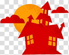 Halloween Special , red house illustration transparent background PNG clipart