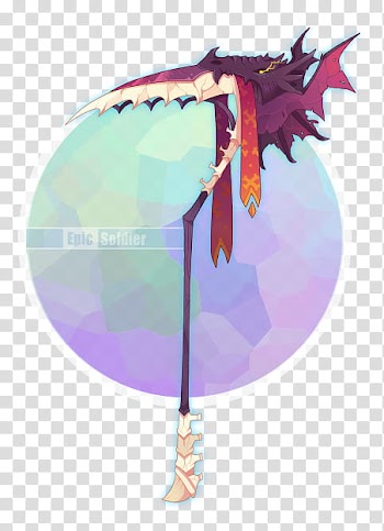 Halloween special weapon CLOSED, red and white scythe illustration transparent background PNG clipart