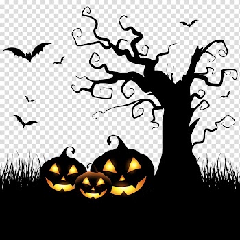 Halloween Spooktacular Costume party , background Halloween pumpkin and tree transparent background PNG clipart