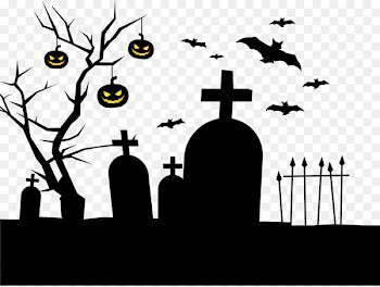 Halloween Spooktacular Pillow Party Sales - Black horror cemetery 