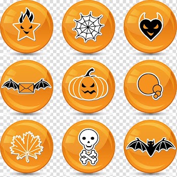 Halloween Sticker Icon, Halloween pumpkin icons transparent background PNG clipart
