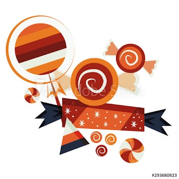 halloween sweet candies icons
