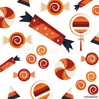 halloween sweet candies pattern background