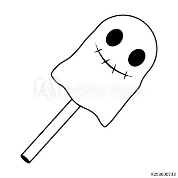 halloween sweet ice cream stick with face