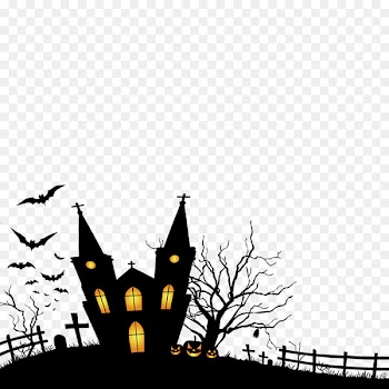 Halloween Theme Party Mask Wallpaper - Black silhouette haunted house 