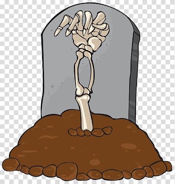Halloween tombstone skull hand transparent background PNG clipart