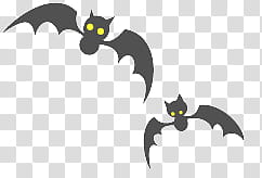 Halloween , two black bats art transparent background PNG clipart
