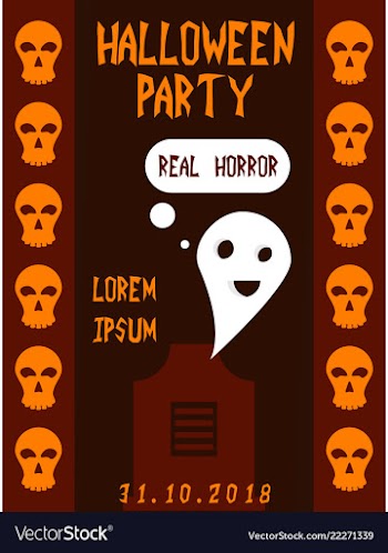 Halloween vertical background flyer or invitation vector image