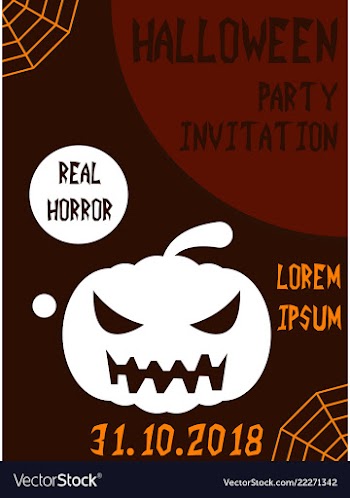 Halloween vertical background flyer or invitation vector image